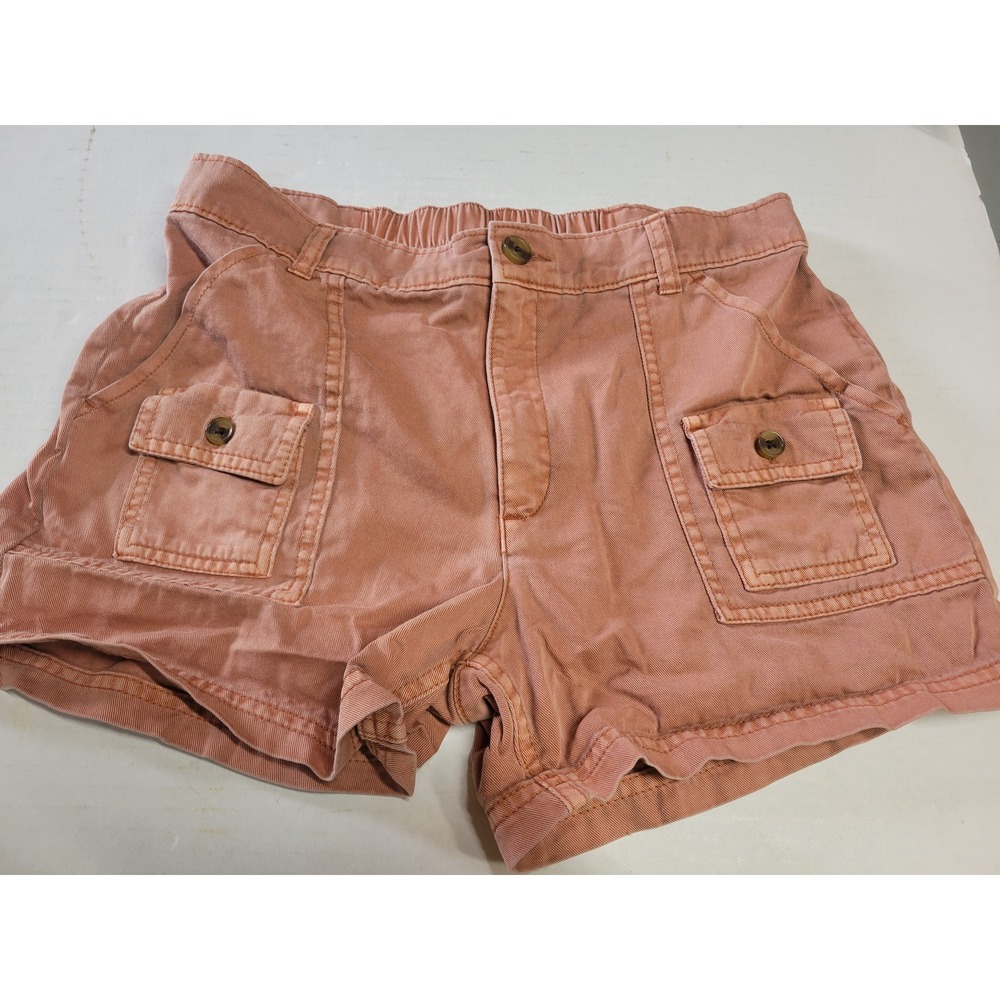 Old Navy Kids Girls XL 14-16 Terracotta Pink Utility Cargo‎ Shorts Elastic Back